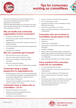 Tips for consumers working on committees