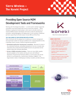 Providing open source M2M Development tools
