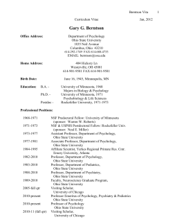 Berntson, GG - Department of Psychology