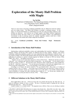 1 Introduction of the Monty Hall Problem