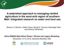 A watershed approach to managing rainfed - Africa RISING