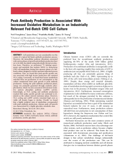 Peak antibody production is associated with increased oxidative