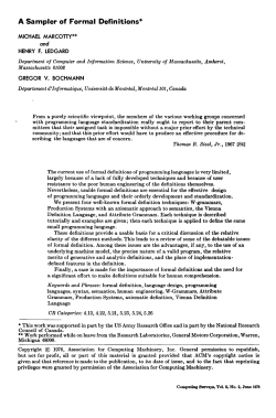 A Sampler of Formal Definitions - School of Electrical Engineering