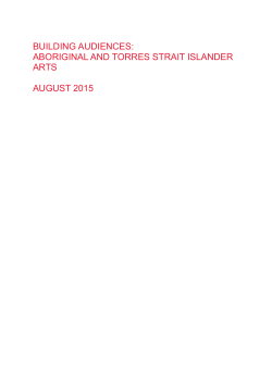 Building Audiences: Aboriginal and Torres Strait Islander arts