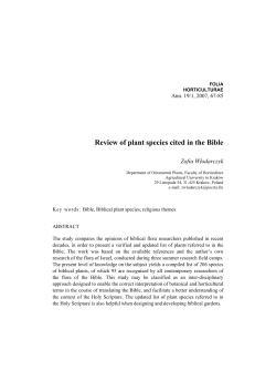 Review of plant species cited in the Bible