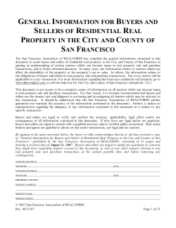general information for buyers and sellers of residential real property