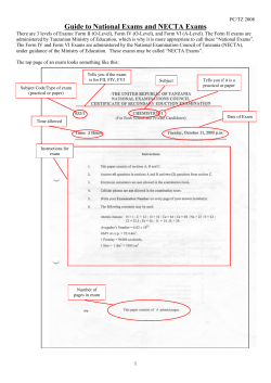 Guide to National Exams and NECTA Exams