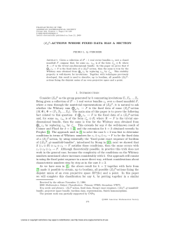 (Z2)k-ACTIONS WHOSE FIXED DATA HAS A SECTION 1