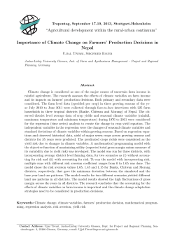 Importance of Climate Change on Farmers` Production Decisions in