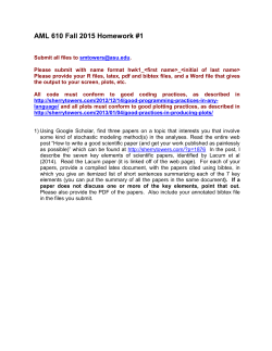 AML 610 Fall 2015 Homework #1