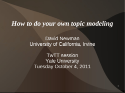 How to do your own topic modeling - YDC2