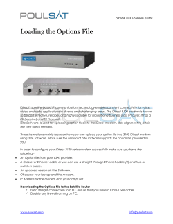 OPTION FILE LOADING GUIDE Loading the Options File iDirect`s