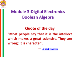 Module 3:Digital Electronics Boolean Algebra