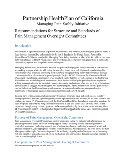 Standards of Pain Management Oversight Committee