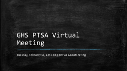 GHS PTSA Virtual Meeting February 16 2016