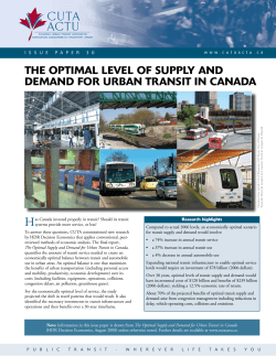 The OpTimaL LeveL Of SuppLy and demand fOr urban TranSiT in
