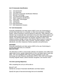Unit 10 Automatic Identification 10.1 Unit Introduction