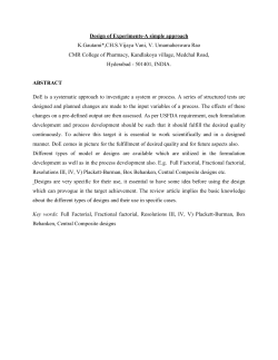 Fractional Factorial design - international journal of advances in