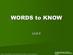 Unit 6 Words to Know