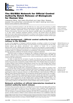 "The EU/EAA Network for Official Control Authority Batch Release of