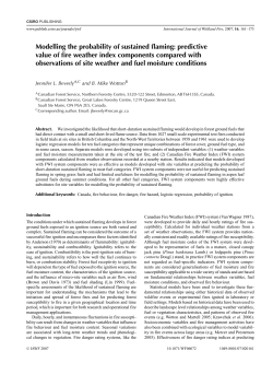 Modelling the probability of sustained flaming: predictive value of fire