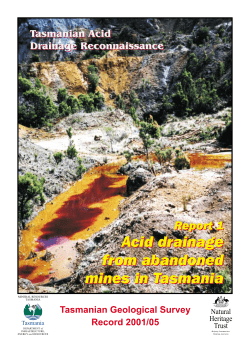 Acid drainage report - Mineral Resources Tasmania