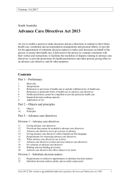 Advance Care Directives Act 2013