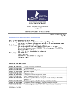 SCIENTIFIC COMMITTEE NINTH REGULAR SESSION Pohnpei
