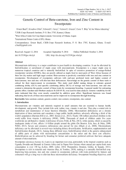 Genetic Control of Beta-carotene, Iron and Zinc Content in