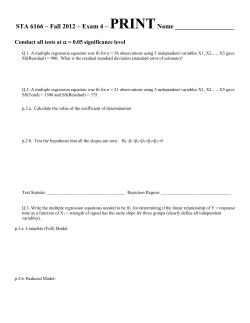 Fall 2012 - Exam 4 - UF Department of Statistics