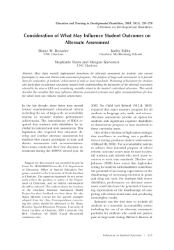 Consideration of What May Influence Student Outcomes on