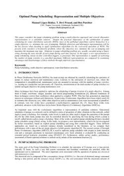 Optimal Pump Scheduling - Manuel L&oacute;pez