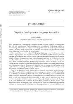Cognitive Development in Language Acquisition