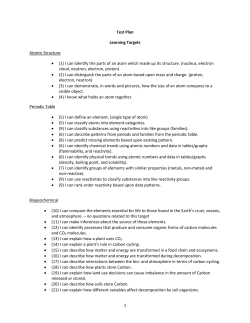 Test Plan and Test for 8th grade