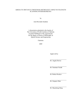 ABSOLUTE DISTANCE (THICKNESS) METROLOGY USING