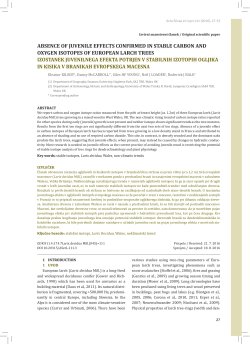 absence of juvenile effects confirmed in stable carbon and oxygen