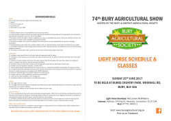 74th BURY AGRICULTURAL SHOW LIGHT HORSE SCHEDULE