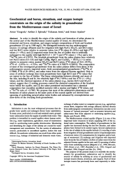 Geochemical and Boron, Strontium, and Oxygen IsotopicConstraints