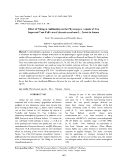 Effect of Nitrogen Fertilization on the Physiological Aspects of Two