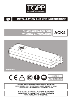 installation and use instructions chain actuator