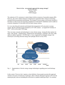 Power to Gas &ndash; an economic approach for energy storage? Manfred