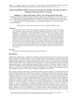 Improving Pupils` Mathematical Communication Abilities through