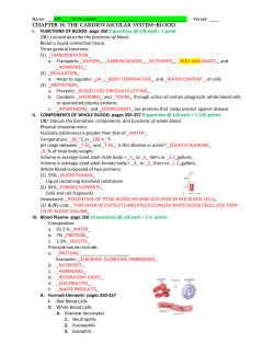Chapter 14: THE CARDIOVASCULAR SYSTEM