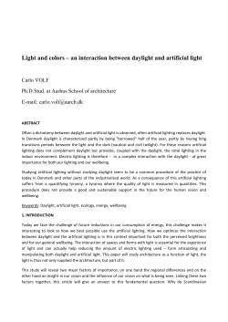 Light and colors – an interaction between daylight and artificial light