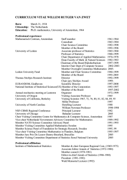 curriculum vitae willem rutger van zwet