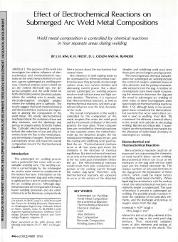 Effect of Electrochemical Reactions on Submerged Arc Weld Metal