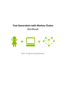 Text Generation with Markov Chains Workbook