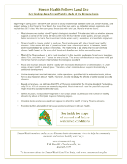Stream Health Follows Land Use - Rivanna Conservation Alliance