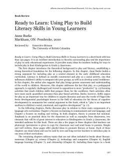 Ready to Learn: Using Play to Build Literacy Skills in Young Learners