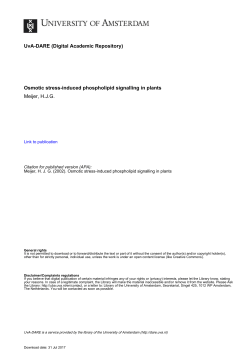 Osmotic stress-induced phospholipid signalling in plants Meijer, HJG
